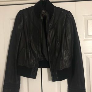 Hinge genuine leather jacket